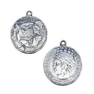 Ciondoli in Zama Monete Repubblica Italiana Silver 26mm (CNZM171-S)