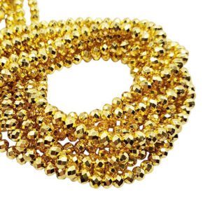 Rondelle in Vetro Tonalità Oro Brillante 3x4mm (CPLB25)