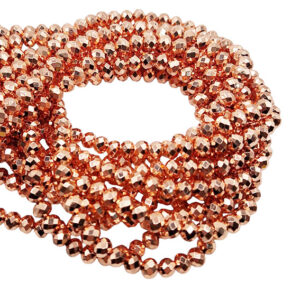 Rondelle in Vetro Tonalità Oro Rosa Brillante 3x4mm (CPLB23)