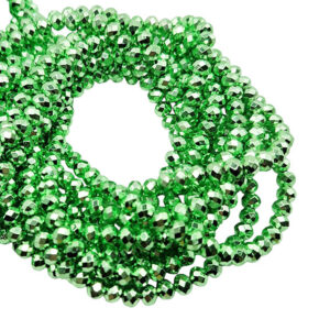 Rondelle in Vetro Tonalità Verde Brillante 3x4mm (CPLB24)