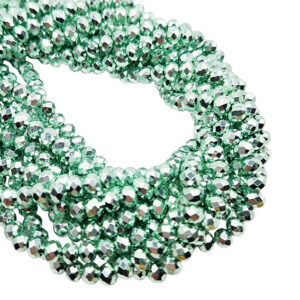 Rondelle in Vetro Tonalità Verde Giada Brillante 3x4mm (CPLB21)