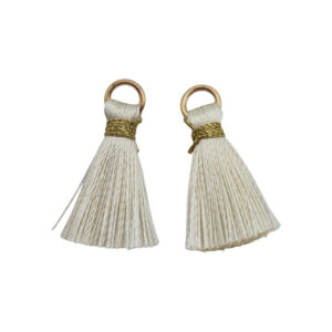 Tassel in Seta Bianco Ocre 25mm (NPST001-BC)