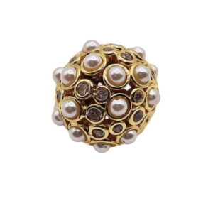 Componenti in Ottone Distanziatori su base Oro con Pietre Incastonate e Strass 20mm (CMOT034)
