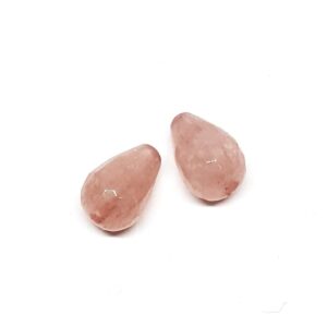 Gocce di Giada Briolette Sfaccettate Rosa 8x12mm (GCGD006)