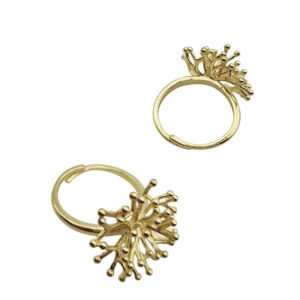 Base per Anello in Ottone per Incastonatura Base Oro 23mm Rametto di Corallo (ANOT042-O)