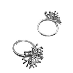 Base per Anello in Ottone per Incastonatura Base Silver 23mm Rametto di Corallo (ANOT042-S)