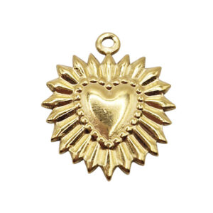 Ciondoli in Acciaio Cuore Sacro 20x22mm (CNAC080)