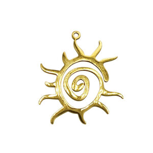 Ciondoli in Acciaio a forma di Sole con una Spirale al centro 30x32mm (CNAC086-O)
