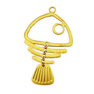 Ciondoli in Zama Giganti Lisca di Pesce Oro 68x114mm (CNZM202-O)