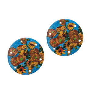 Componenti in Legno Girasoli 30mm con fori laterali (CMLG058)