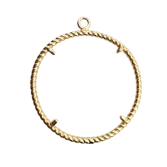 Componenti in Ottone Castoni su base Oro 30mm (CMOT036)
