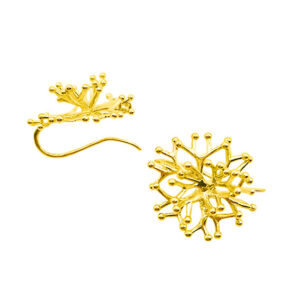 Monachelle in Ottone su Base Oro Rametto di Corallo 20mm (MNOT085-O)