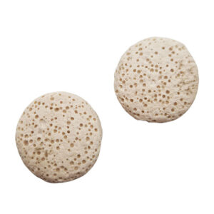 Pietra Lavica a forma di Disco 20mm Bianca (PTLV070-BN)