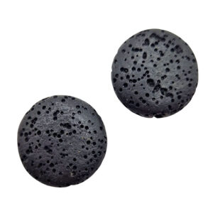 Pietra Lavica a forma di Disco 20mm Nera (PTLV070-NR)
