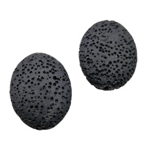 Pietra Lavica di forma Ovale Nero 20X25mm (PTLV071-NR)