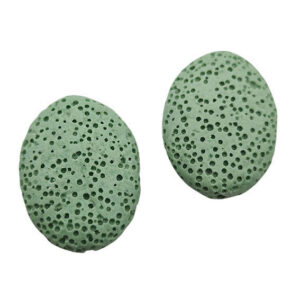 Pietra Lavica di forma Ovale Verde 20X25mm (PTLV071-VD)