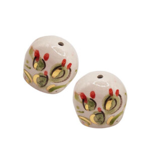 Ceramica di Caltagirone Campanelle Foglia D'Oro con Fichi D'india 20x25mm (CTCN-105)