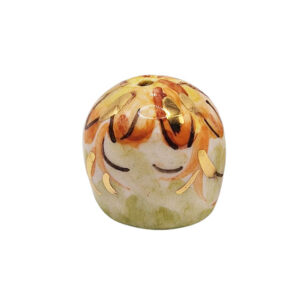 Ceramica di Caltagirone Campanelle Foglia D'Oro con Fiore Arancio 25x25mm (CTCN-103)
