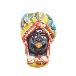 Ceramica di Caltagirone Morositas Foglia D'Oro Nero 30x45mm (CTMR-099)
