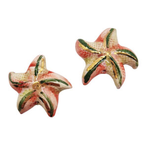 Ceramica di Caltagirone Stella Marina Colore Rosso e Verde 30mm (CTST22)