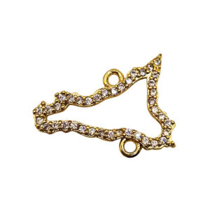 Componenti in Ottone Distanziatori su base Oro con Zirconi 15x20mm (CMOT038)