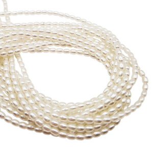 Perle di Maiorca Bianche Tipo Seme 3x4mm (PRMC-18)