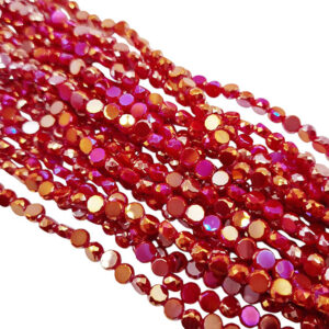 Pietre in Vetro Dischetto Rosso Perlato 6mm (PTV103)