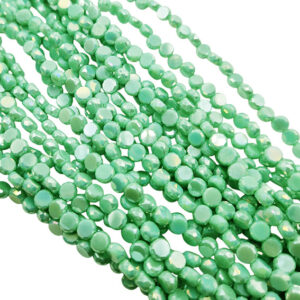 Pietre in Vetro Dischetto Verde Giada Perlato 6mm (PTV109)
