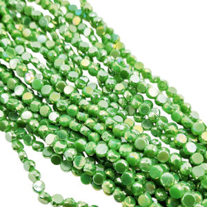 Pietre in Vetro Dischetto Verde Perlato 6mm (PTV110)