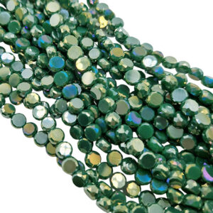 Pietre in Vetro Dischetto Verde Scuro Perlato 6mm (PTV100)