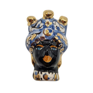 Ceramica di Caltagirone Mori Re Nero Verus Blu 50x70mm (BL)