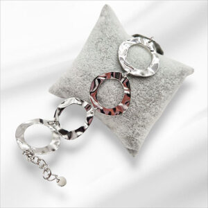 Bracciali in Acciaio Con Maglie Tonde e Martellate (BRAC024)
