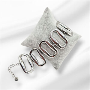 Bracciali in Acciaio Maglie dalla forma Rettangolare e Arrotondate (BRAC023)