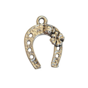 Ciondoli in Zama Ferro di Cavallo con Coccinella e Quadrifoglio Silver 17x22mm (CNZM244)