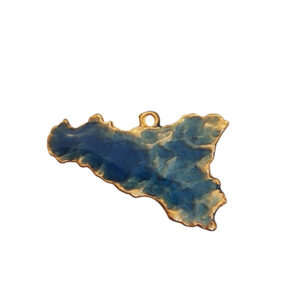 Ciondoli in Zama Sicilia 37x42mm Smaltata a Fuoco (CNZM198-OS)