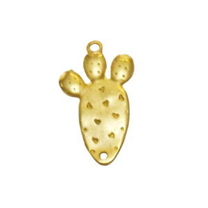 Distanziatori in Zama Foglia di Fico D'India 20x33mm Oro (DSZM188-O)