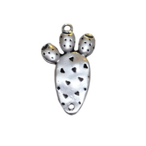 Distanziatori in Zama Foglia di Fico D'India 20x33mm Argento (DSZM188-S)
