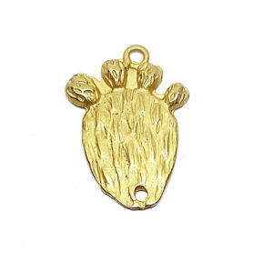 Distanziatori in Zama Foglia di Fico D'India 20x29mm Oro (DSZM112-O)