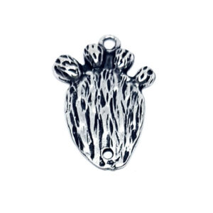 Distanziatori in Zama Foglia di Fico D'India 20x29mm Argento (DSZM112-S)