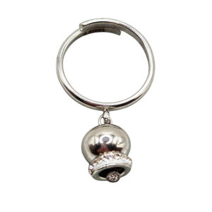 Anello in Acciaio Regolabile su Base Silver con Ciondolo Campanella Capri (ANAC345)