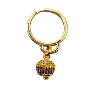 Anello in Ottone Regolabile su Base Oro con Ciondolo Campanella Capri (ANOT357)