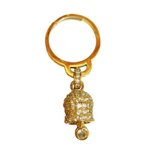 Anello in Ottone Regolabile su Base Oro con Ciondolo Campanella Capri (ANOT358)
