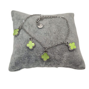 Bracciali in Acciaio Con Ciondoli a forma di Fiore Giallo Lime (BRAC036)