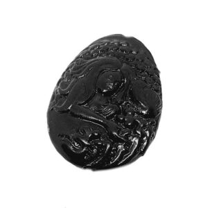 Componenti in Resina Goccia Lavorata 29x42mm Nero 3D (CMPRS054-NR)