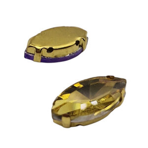 Castoni in Acciaio Con Pietre in Vetro Champagne 9x18mm (CSTAC015-CH)