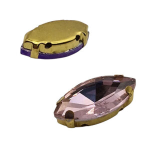 Castoni in Acciaio Con Pietre in Vetro Rosa 9x18mm (CSTAC015-RO)