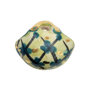 Ceramica di Caltagirone Coffe Siciliane Medie Sfondo Verde con Fiori 30x35mm (CT22CF-089)