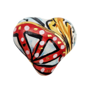 Ceramica di Caltagirone Cuore Sfondo Ruota del Carro 45x45mm (CT23CR-097)