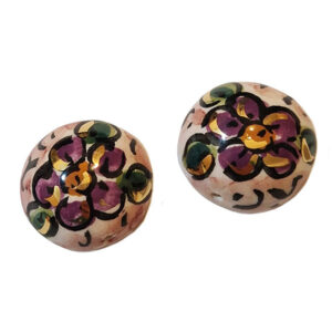 Ceramica di Caltagirone Mezze Perle Con Fiori 24mm (CT07MP-006)
