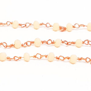 Catena Rosario in Ottone Rosato con Pietre Rosa Chiaro da 3mm (CTOTRS052)